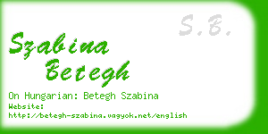 szabina betegh business card